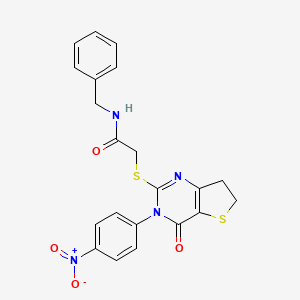 N-benzyl-2-((3-(4-nitrophenyl)-4-oxo-3,4,6,7-tetrahydrothieno[3,2-d]pyrimidin-2-yl)thio)acetamide