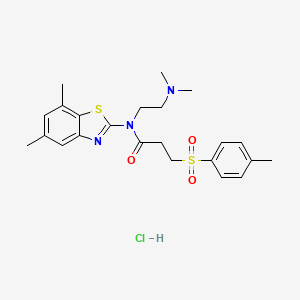 N-(2-(dimethylamino)ethyl)-N-(5,7-dimethylbenzo[d]thiazol-2-yl)-3-tosylpropanamide hydrochloride
