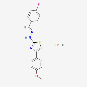 (Z)-2-((E)-(4-fluorobenzylidene)hydrazono)-4-(4-methoxyphenyl)-2,3-dihydrothiazole hydrobromide