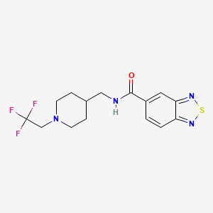 molecular formula C15H17F3N4OS B2632186 N-{[1-(2,2,2-trifluoroethyl)piperidin-4-yl]methyl}-2,1,3-benzothiadiazole-5-carboxamide CAS No. 2319809-58-8