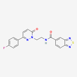 molecular formula C19H14FN5O2S B2632196 N-(2-(3-(4-fluorophenyl)-6-oxopyridazin-1(6H)-yl)ethyl)benzo[c][1,2,5]thiadiazole-5-carboxamide CAS No. 1219901-61-7