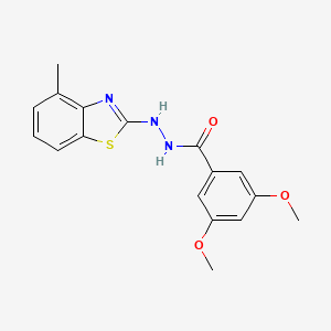 molecular formula C17H17N3O3S B2632202 3,5-二甲氧基-N'-(4-甲基-1,3-苯并噻唑-2-基)苯甲酰肼 CAS No. 851977-86-1