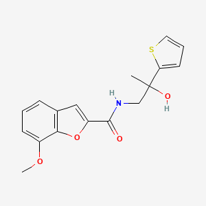 molecular formula C17H17NO4S B2632213 N-(2-hydroxy-2-(thiophen-2-yl)propyl)-7-methoxybenzofuran-2-carboxamide CAS No. 1351617-55-4