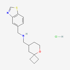 N-(1,3-Benzothiazol-5-ylmethyl)-1-(5-oxaspiro[3.5]nonan-8-yl)methanamine;hydrochloride