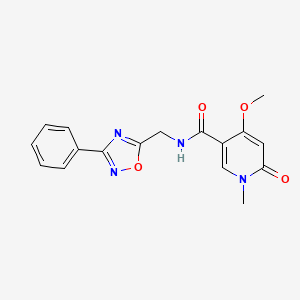 4-methoxy-1-methyl-6-oxo-N-((3-phenyl-1,2,4-oxadiazol-5-yl)methyl)-1,6-dihydropyridine-3-carboxamide