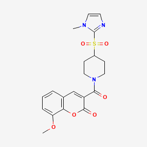 8-methoxy-3-(4-((1-methyl-1H-imidazol-2-yl)sulfonyl)piperidine-1-carbonyl)-2H-chromen-2-one