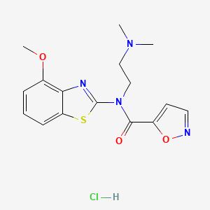 molecular formula C16H19ClN4O3S B2632237 N-(2-(dimethylamino)ethyl)-N-(4-methoxybenzo[d]thiazol-2-yl)isoxazole-5-carboxamide hydrochloride CAS No. 1331177-91-3