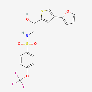 B2632251 N-{2-[4-(furan-2-yl)thiophen-2-yl]-2-hydroxyethyl}-4-(trifluoromethoxy)benzene-1-sulfonamide CAS No. 2379989-32-7