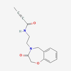 molecular formula C15H16N2O3 B2632272 N-[2-(3-Oxo-5H-1,4-benzoxazepin-4-yl)ethyl]but-2-ynamide CAS No. 2411243-52-0