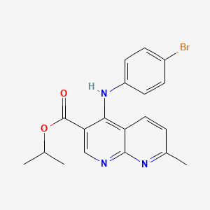 molecular formula C19H18BrN3O2 B2632281 Propan-2-yl 4-[(4-bromophenyl)amino]-7-methyl-1,8-naphthyridine-3-carboxylate CAS No. 1251702-66-5