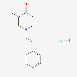 molecular formula C14H20ClNO B2632285 3-Methyl-1-phenethylpiperidin-4-one hydrochloride CAS No. 108897-28-5