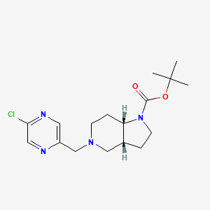 molecular formula C17H25ClN4O2 B2632288 Tert-butyl (3aR,7aS)-5-[(5-chloropyrazin-2-yl)methyl]-3,3a,4,6,7,7a-hexahydro-2H-pyrrolo[3,2-c]pyridine-1-carboxylate CAS No. 2377004-38-9