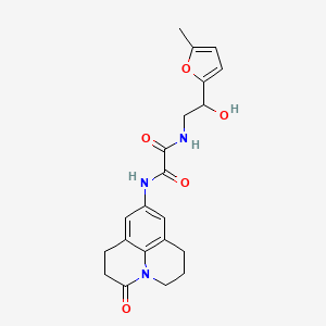molecular formula C21H23N3O5 B2632304 N-[2-hydroxy-2-(5-methylfuran-2-yl)ethyl]-N'-{2-oxo-1-azatricyclo[7.3.1.0^{5,13}]trideca-5,7,9(13)-trien-7-yl}ethanediamide CAS No. 1251579-37-9