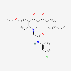 molecular formula C28H25ClN2O4 B2632311 N-(3-chlorophenyl)-2-[6-ethoxy-3-(4-ethylbenzoyl)-4-oxo-1,4-dihydroquinolin-1-yl]acetamide CAS No. 895645-50-8