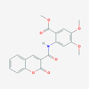 molecular formula C20H17NO7 B2632316 methyl 4,5-dimethoxy-2-(2-oxo-2H-chromene-3-amido)benzoate CAS No. 717857-91-5