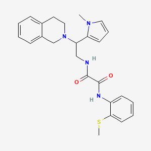 molecular formula C25H28N4O2S B2632320 N-[2-(1-methyl-1H-pyrrol-2-yl)-2-(1,2,3,4-tetrahydroisoquinolin-2-yl)ethyl]-N'-[2-(methylsulfanyl)phenyl]ethanediamide CAS No. 1049351-32-7