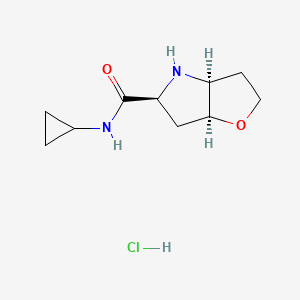 molecular formula C10H17ClN2O2 B2632336 rac-(3aR,5R,6aR)-N-cyclopropyl-hexahydro-2H-furo[3,2-b]pyrrole-5-carboxamide hydrochloride CAS No. 2307783-12-4