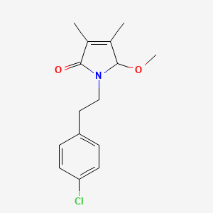 molecular formula C15H18ClNO2 B2632350 1-[2-(4-chlorophenyl)ethyl]-5-methoxy-3,4-dimethyl-1,5-dihydro-2H-pyrrol-2-one CAS No. 731831-70-2