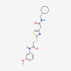 B2632396 N-(cyclohexylmethyl)-2-(2-((2-((3-methoxyphenyl)amino)-2-oxoethyl)thio)thiazol-4-yl)acetamide CAS No. 941892-57-5