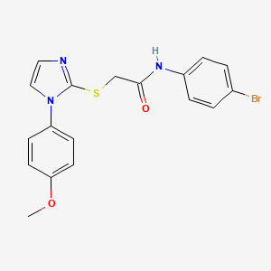molecular formula C18H16BrN3O2S B2632436 N-(4-bromophenyl)-2-{[1-(4-methoxyphenyl)-1H-imidazol-2-yl]sulfanyl}acetamide CAS No. 688335-88-8