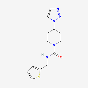 molecular formula C13H17N5OS B2632464 N-(thiophen-2-ylmethyl)-4-(1H-1,2,3-triazol-1-yl)piperidine-1-carboxamide CAS No. 1795190-40-7
