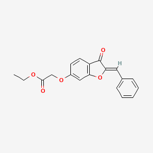 molecular formula C19H16O5 B2632479 (Z)-ethyl 2-((2-benzylidene-3-oxo-2,3-dihydrobenzofuran-6-yl)oxy)acetate CAS No. 21668-31-5