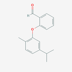 molecular formula C17H18O2 B2632480 2-(5-Isopropyl-2-methylphenoxy)benzenecarbaldehyde CAS No. 886361-81-5