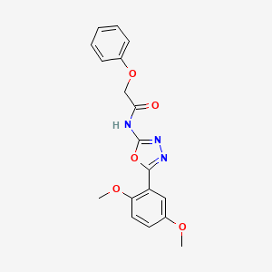 molecular formula C18H17N3O5 B2632513 N-[5-(2,5-dimethoxyphenyl)-1,3,4-oxadiazol-2-yl]-2-phenoxyacetamide CAS No. 952841-54-2