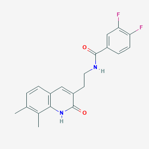 molecular formula C20H18F2N2O2 B2632517 N-[2-(7,8-dimethyl-2-oxo-1,2-dihydroquinolin-3-yl)ethyl]-3,4-difluorobenzamide CAS No. 851408-37-2