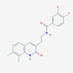 N-[2-(7,8-dimethyl-2-oxo-1H-quinolin-3-yl)ethyl]-3,4-difluorobenzamide