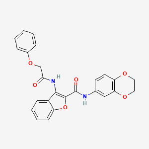 molecular formula C25H20N2O6 B2632518 N-(2,3-dihydro-1,4-benzodioxin-6-yl)-3-(2-phenoxyacetamido)-1-benzofuran-2-carboxamide CAS No. 888467-89-8