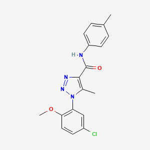 molecular formula C18H17ClN4O2 B2632538 1-(5-chloro-2-methoxyphenyl)-5-methyl-N-(4-methylphenyl)-1H-1,2,3-triazole-4-carboxamide CAS No. 866896-24-4