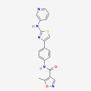 molecular formula C19H15N5O2S B2632575 5-methyl-N-(4-(2-(pyridin-3-ylamino)thiazol-4-yl)phenyl)isoxazole-4-carboxamide CAS No. 1797181-68-0