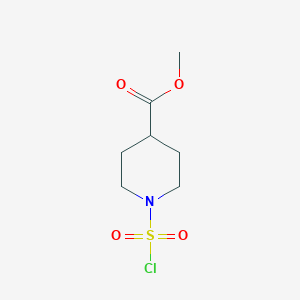 molecular formula C7H12ClNO4S B2632579 Methyl 1-(chlorosulfonyl)piperidine-4-carboxylate CAS No. 923681-70-3
