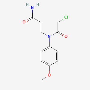 molecular formula C12H15ClN2O3 B2632584 3-[2-chloro-N-(4-methoxyphenyl)acetamido]propanamide CAS No. 325776-52-1