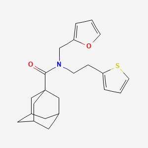 molecular formula C22H27NO2S B2632589 N-[(furan-2-yl)methyl]-N-[2-(thiophen-2-yl)ethyl]adamantane-1-carboxamide CAS No. 1396866-74-2