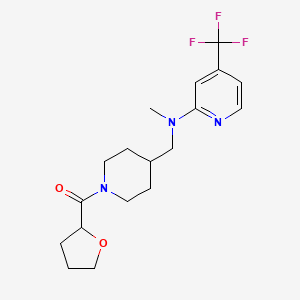molecular formula C18H24F3N3O2 B2632592 N-methyl-N-{[1-(oxolane-2-carbonyl)piperidin-4-yl]methyl}-4-(trifluoromethyl)pyridin-2-amine CAS No. 2415583-25-2