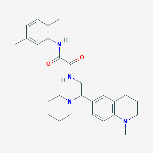 molecular formula C27H36N4O2 B2632609 N-(2,5-dimethylphenyl)-N'-[2-(1-methyl-1,2,3,4-tetrahydroquinolin-6-yl)-2-(piperidin-1-yl)ethyl]ethanediamide CAS No. 921903-13-1