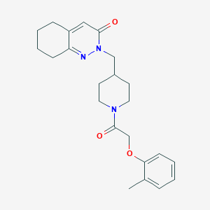 molecular formula C23H29N3O3 B2632622 2-({1-[2-(2-Methylphenoxy)acetyl]piperidin-4-yl}methyl)-2,3,5,6,7,8-hexahydrocinnolin-3-one CAS No. 2379985-24-5