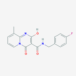 molecular formula C17H14FN3O3 B2632638 N-[(4-fluorophenyl)methyl]-2-hydroxy-9-methyl-4-oxo-4H-pyrido[1,2-a]pyrimidine-3-carboxamide CAS No. 886894-19-5