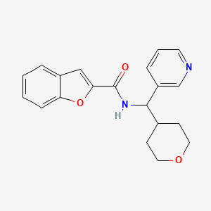 molecular formula C20H20N2O3 B2632677 N-[(oxan-4-yl)(pyridin-3-yl)methyl]-1-benzofuran-2-carboxamide CAS No. 2034548-57-5