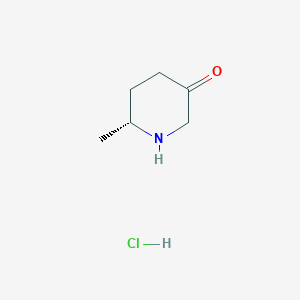 molecular formula C6H12ClNO B2632723 (6R)-6-methylpiperidin-3-one hydrochloride CAS No. 2306253-94-9