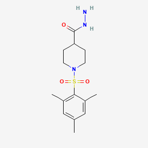 molecular formula C15H23N3O3S B2632732 1-(Mesitylsulfonyl)piperidine-4-carbohydrazide CAS No. 590357-03-2