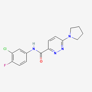 N-(3-chloro-4-fluorophenyl)-6-(pyrrolidin-1-yl)pyridazine-3-carboxamide
