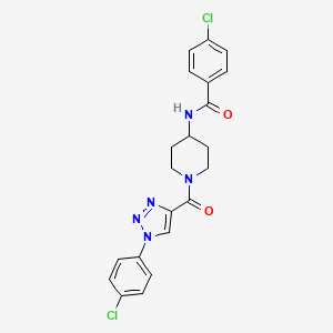 4-chloro-N-(1-(1-(4-chlorophenyl)-1H-1,2,3-triazole-4-carbonyl)piperidin-4-yl)benzamide