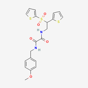 molecular formula C20H20N2O5S3 B2632744 N'-[(4-methoxyphenyl)methyl]-N-[2-(thiophen-2-yl)-2-(thiophene-2-sulfonyl)ethyl]ethanediamide CAS No. 896335-65-2