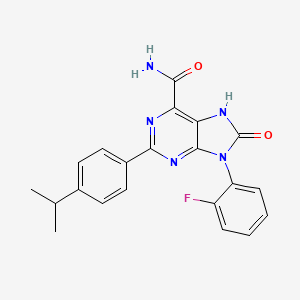 9-(2-fluorophenyl)-8-oxo-2-(4-propan-2-ylphenyl)-7H-purine-6-carboxamide