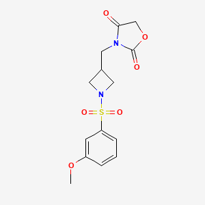3-((1-((3-Methoxyphenyl)sulfonyl)azetidin-3-yl)methyl)oxazolidine-2,4-dione