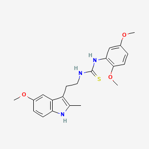 molecular formula C21H25N3O3S B2632774 1-(2,5-dimethoxyphenyl)-3-[2-(5-methoxy-2-methyl-1H-indol-3-yl)ethyl]thiourea CAS No. 847390-10-7