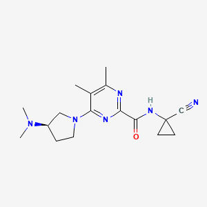 molecular formula C17H24N6O B2632798 N-(1-Cyanocyclopropyl)-4-[(3R)-3-(dimethylamino)pyrrolidin-1-yl]-5,6-dimethylpyrimidine-2-carboxamide CAS No. 2418593-28-7